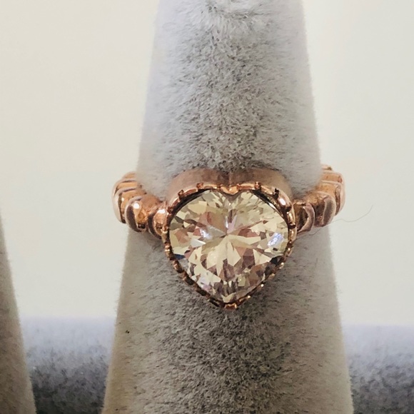 Jewelry - Silver adjustable big cz heart ring
